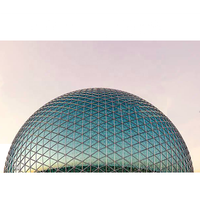 Wasourwaso — structure en acier, cadre spatial, construction géomantique, dôme de verre, toit pour moustiquaire