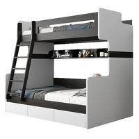 Lits dortoirs multifonctionnels modernes en bois massif Lits superposés simples pour étudiants et employés pour appartement Panneau MDF en bois d'acajou