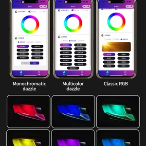 Kits d'éclairage intérieur de voiture 10 en 1, 6 bandes lumineuses LED d'ambiance, 4 éclairages de sol, lumière LED froide en ligne pour voiture - Product Image 2
