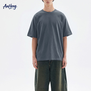 เสื้อยืดคอตตอนแท้ 245 กรัม แบบดับเบิ้ลยาร์น ทรงโอเวอร์ไซส์ แขนสั้น สำหรับผู้ชาย ระบายอากาศได้ดี คอกลม สไตล์สตรีทแวร์ ขายส่งจากผู้ผลิต - Product Image 1