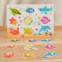 Puzzle Montessori en bois pour enfant d'âge préscolaire, jeu éducatif, panneau de préhension