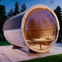 Triunity SUANA-SD Moderne Poêle de sauna infrarouge lointain électrique 9KW pour sauna sec, 2 personnes, usage commercial extérieur, finition anti-UV, en bois de Pruche, pour salle de sport