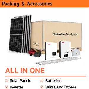 อุปกรณ์เสริมครบชุด แบตเตอรี่ลิเธียมไอออนพลังงานแสงอาทิตย์ 10KW 20KWH 6000 รอบการใช้งาน สำหรับใช้ในบ้านทุกวัน ประสิทธิภาพสูง MPPT - Product Image 4