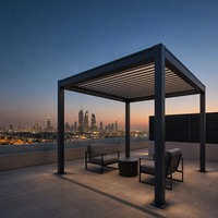 Pergola à lames orientables en aluminium 3x3 3x4 4x3 4x4 4x5 4x6, Gazebo, Pavillon, Moderne, Jardin, Extérieur