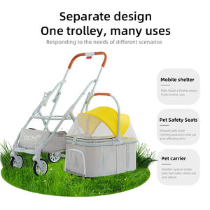 Transporteurs et produits de voyage légers pour animaux de compagnie pour petits chiens et chats de taille moyenne Chariot pour animaux de compagnie lapin avec panier de rangement - Product Image 2