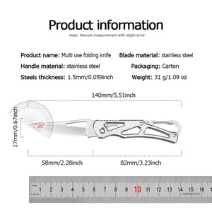 Cuchillo Plegable Multiusos de Acero Inoxidable para Supervivencia al Aire Libre, Grado OEM DIY - Product Image 2