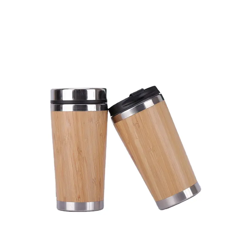 Novo Tumbler De Bambu Portátil Copo De Isolamento De Aço Inoxidável Presente De Negócios Em Casa Caneca De Café De Bambu