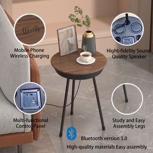 2024 nóng bán hiện đại với phí không dây thông minh Bàn văn phòng đồ nội thất phòng khách nhỏ bên bảng với loa Bàn cà phê - Product Image 4