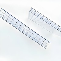Feuille de Polycarbonate à quatre couches transparente de 8mm décoration murale de toit de gymnastique intérieure/extérieure durable pour hôtels hôpitaux entrepôts bureaux
