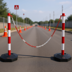 Barrera Delimitadora de Seguridad Vevor, Roja y Blanca, 8 Pies, Cadena de Advertencia para Estacionamientos y Obras, Base Rellenable - Product Image 2