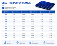 Cellules solaires bifaciales PERC TOPCon REOO 210 mm, cellules photovoltaïques à haute efficacité pour la fabrication de grands panneaux solaires