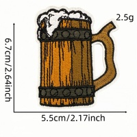 Parche bordado personalizado de cerveza artesanal al por mayor, insignia para taza, aplique termoadhesivo para botella de alcohol Oktoberfest, para chaquetas de bar, ropa y manualidades DIY