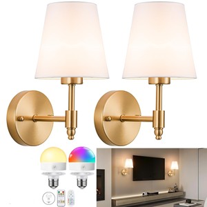 RGB Wiederaufladbare Wandleuchte mit Dimmbaren Magnetischen Glühbirnen & Fernbedienung, <span class=keywords><strong>LED</strong></span> Kabellose Wandnachtleuchte für Wohnzimmer Schlafzimmer Flur - Product Image 5