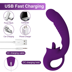 Vibrador de Língua de Silicone Recarregável para Mulheres - Vibrador de Estimulação Clitoriana com Função de Lamber - Product Image 4