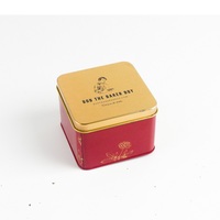 Caja de lata de té de aluminio acuarela Canniest de café de galletas cuadradas decorativas