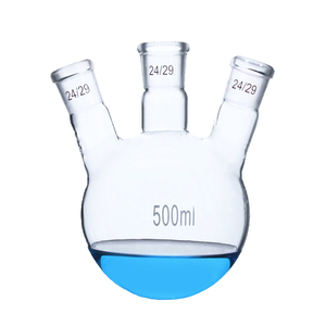 Fiole à trois collets à fond rond 100ml 250ml 1000ml en verre épais pour expériences de laboratoire de chimie - Product Image 3