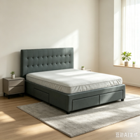 Lit rembourré de haute qualité au design moderne, alliant luxe haut de gamme, confort et style tissu moderne, 2026