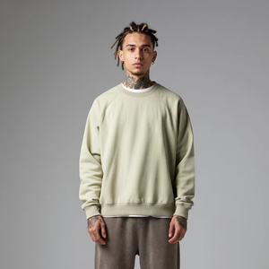 Hauts décontractés à col rond et manches raglan style streetwear en molleton bouclette pour la vente en gros de sweats à capuche et pulls pour hommes - Product Image 1