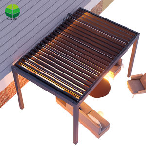 מודרני ביוקלימטי גן פרגולה אלומיניום 4 x4 gazebo שליטה מרחוק צל פרגולה חיצונית עמיד למים כיסוי הפטיו - Product Image 5