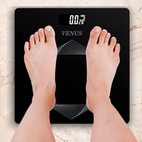 Timbangan Digital Pribadi VENUS Performa Terbaik, Tahan Lama, Akurasi 100g, Garansi 1 Tahun, Kaca Tempered, Baterai 2V AAA, Untuk Rumah