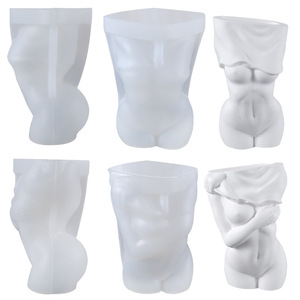 Molde de silicona INTODIY nórdico creativo para florero con diseño de cuerpo femenino, maceta, portalápices, molde de yeso para cerámica - Product Image 5