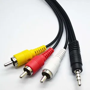 High quality Hot selling 3.5mm plug Stereo to 3 RCA Male to Female Audio Aux Cable for TV