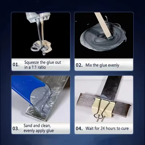 กาวอีพ็อกซี่ FONSIN สองส่วนผสม 1:1 ขนาด 100 กรัม/70 กรัม สีขาวและสีเทา สำหรับซ่อมโลหะ งานประดิษฐ์ และการยึดติด - Product Image 2