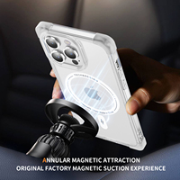 Housse de téléphone magnétique MegFit Ultra Hybrid pour iPhone 13 Pro Max Coque antichoc anti-jaunissement pour iPhone 14 Pro