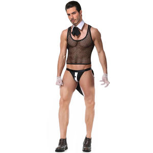 Disfraz Erótico de <span class=keywords><strong>Camarero</strong></span> Sexy para Hombre, Regalo de San Valentín, Disfraz de Cosplay de Lencería de Mucama para Hombre - Product Image 4