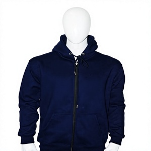 Mens Royal Navy Blue 350 GSM <b>Zip</b> <b>Hoodie</b> 100 Cotton Regular Fit Front <b>Pocket</b> Breathable Custom Print Long Sleeve Winter Custom - Product Image 1