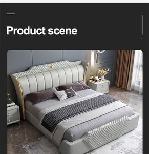 Cama Moderna Tapizada, Juego de Muebles de Dormitorio, Cama de Lujo <span class=keywords><strong>con</strong></span> Armazón de Metal, Tamaño Queen/King, Cama Suave y Cómoda de Cuero Sintético <span class=keywords><strong>con</strong></span> Almacenamiento - Product Image 5