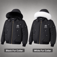Manteau d'hiver épais imperméable en velours pour homme BQ, avec capuche en fausse fourrure, style bomber, fermeture éclair, plus de 300g