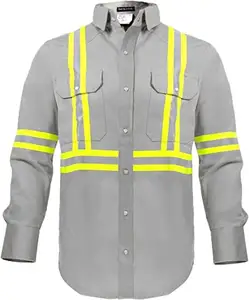 Flame Resistant High Visibility Hi Vis FR Shirt - 100% C - 7 oz