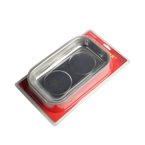 240*140MM de <span class=keywords><strong>acero</strong></span> <span class=keywords><strong>inoxidable</strong></span> de <span class=keywords><strong>430</strong></span> discos cuadrado <span class=keywords><strong>magnético</strong></span> bandeja para reparación de automóviles - Product Image 1