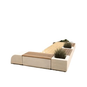 Nuevo Banco de Hormigón para Exteriores Magic Stone con Superficie de Madera para Ingeniería de Paisajismo Municipal - Product Image 4