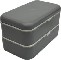Boîte à lunch pour étudiants en plastique sans BPA à double couche avec sangle de fixation, boîte à bento portable pour l'école, les pique-niques et le camping