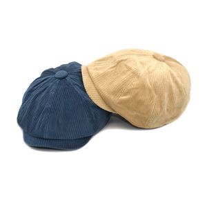 Hiver Couleur Solide Casquette Octogonale Homme Casquette de <span class=keywords><strong>Peintre</strong></span> Britannique Newspaper Boy Hat Women Corduroy Beret - Product Image 5