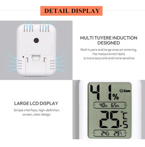 Thermomètre d'ambiance numérique et hygromètre Mesures de la température et de l'humidité intérieures avec les enregistrements les plus élevés/les plus bas - Product Image 5