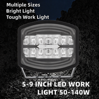Phare de conduite LED carré de 9 pouces, projecteur auxiliaire haute puissance, lampe de travail étanche IP67 pour camion, poids lourd, tout-terrain, véhicule 4x4