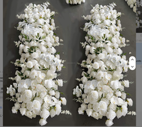 F140 Décoration de table, chemin de table floral en roses artificielles en soie pour allée de mariage, événement, entrée, toile de fond
