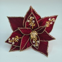 Fleurs de Noël artificielles en polyester, poinsettias, décorations d'intérieur pour arbre de Noël, taille et couleur personnalisées, usage commercial, maison, fêtes