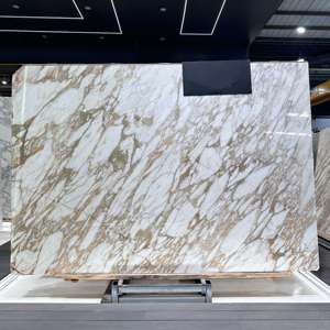 Dalle de marbre Calacatta Gold d'usine avec des veines orange Oro pour îlot de cuisine, mur décoratif, plan de toilette - Product Image 1