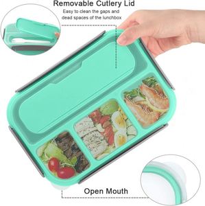 Reusable Bento <b>Box</b> Adult <b>Lunch</b> <b>Box</b> Kids, 1300ML-4 <b>Compartment</b> Bento <b>Lunch</b> <b>Box</b> Food Containers, Microwave & Dishwasher & Freezer - Product Image 1