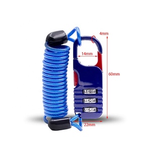 Serrure polyvalente à câble métallique haute sécurité à 3 chiffres combinaison pour <span class=keywords><strong>casque</strong></span> de bicyclette et de <span class=keywords><strong>moto</strong></span> Serrure de vélo pliante - Product Image 2