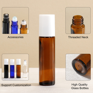 5ml 6ml 8ml 10ml tùy chỉnh rỗng vòng lăn bóng mini rõ ràng hổ phách màu xanh đen nhỏ nước hoa tinh dầu thủy tinh cuộn trên chai - Product Image 6