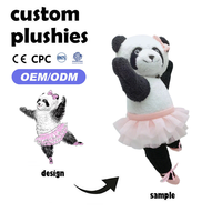 Fait sur mesure mignon respectueux de l'environnement en peluche Animal en peluche robe de princesse Ballet Panda lapin jouet poupée pour cadeau d'anniversaire