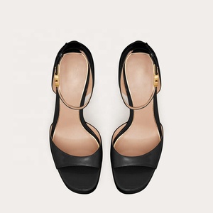 Escarpins d'été à bout ouvert pour femme, en cuir verni, avec bride à la cheville et talon carré, pour adolescentes, grandes tailles 43 - Product Image 6