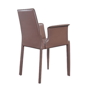 كرسي عصري من الجلد بمسند ذراع مزدوج كرسي فارس لغرفة المعيشة وغرفة الطعام والفيلا كرسي عشاء فردي كرسي غير رسمي يمكن تخصيصه - Product Image 4