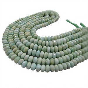 Cuentas de Amazonita Verde Natural Facetadas en Forma de Rondelle de 9-10 mm, Hilo de 10 Pulgadas de Largo - Product Image 1