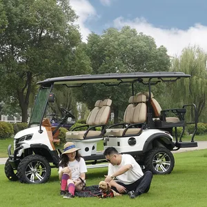 Hot Selling 4+2 Seater Electric Powerful Off Road Street Legal Golf Cart With Lithium Battery